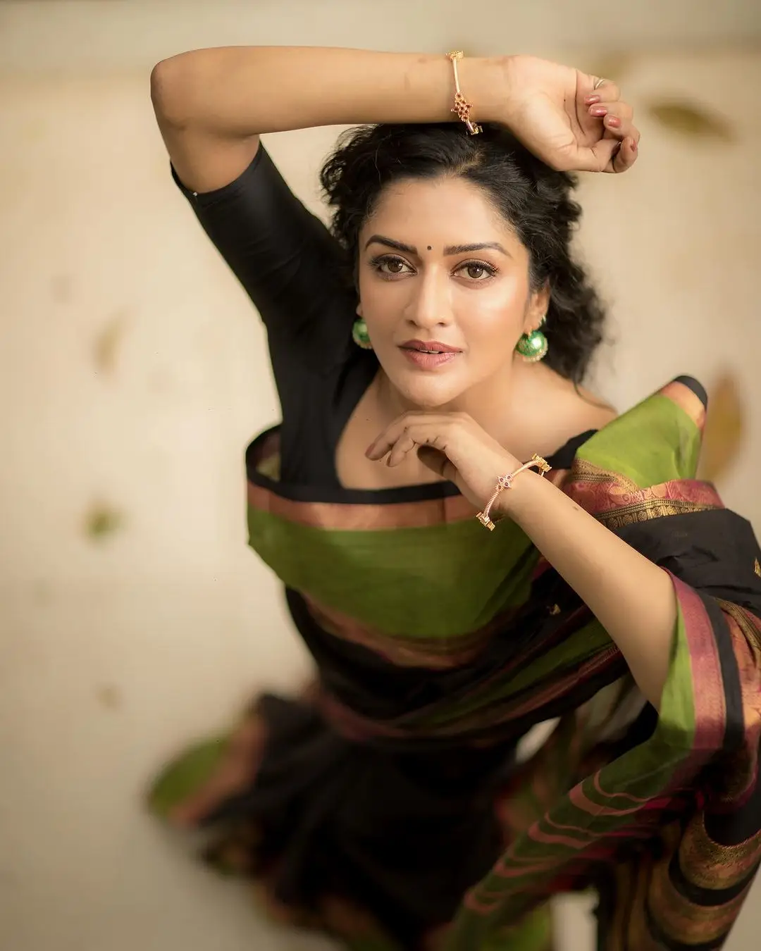 Vimala Raman Charming In Black Saree Blouse